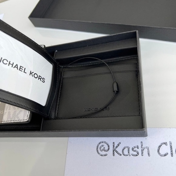 Michael kors Wallet Men Card Case 3 in 1 Gift box set Bright White Grey - Picture 4 of 6